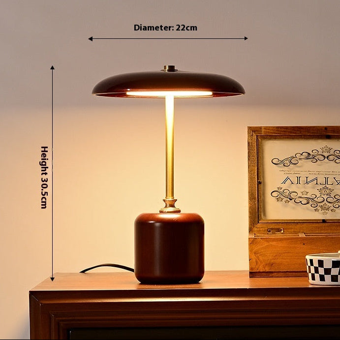 Retro Brass & Glass Bedside Lamp