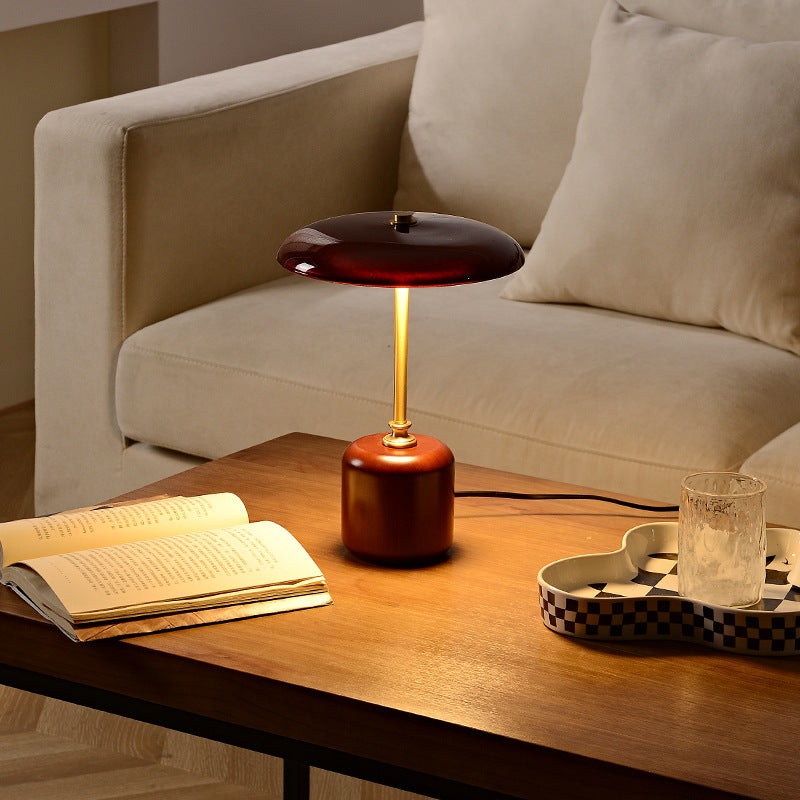 Retro Brass & Glass Bedside Lamp