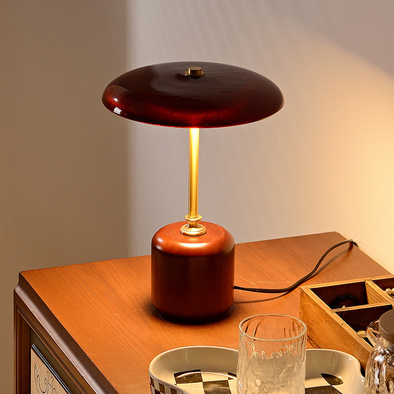 Retro Brass & Glass Bedside Lamp